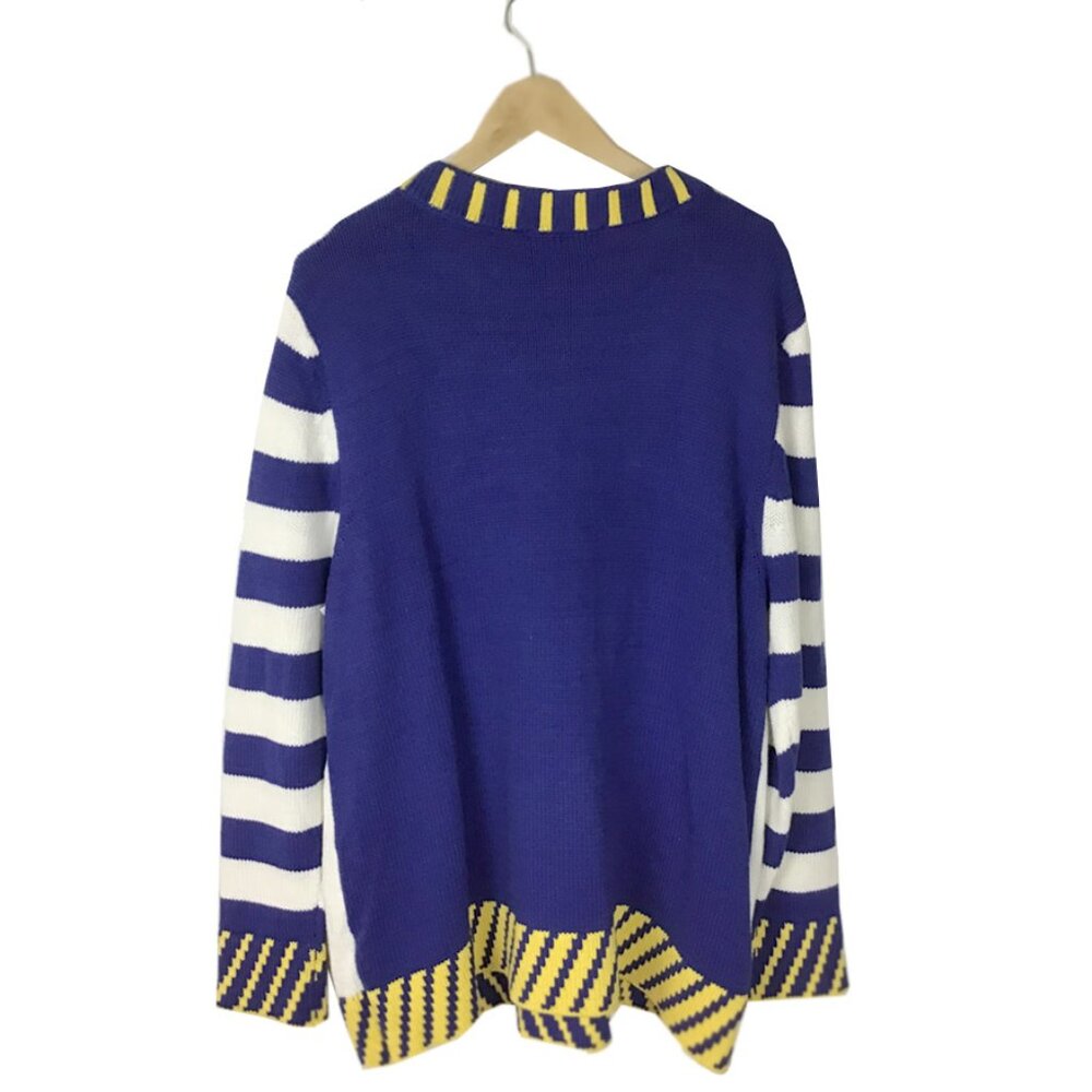 WHOOPI "C" For Chanukah Cotton Blend Crewneck Holiday Christmas Party Sweater - Picture 6 of 10